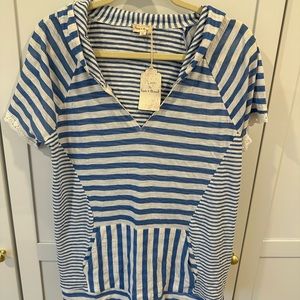 Blue and White Striped Shirt
